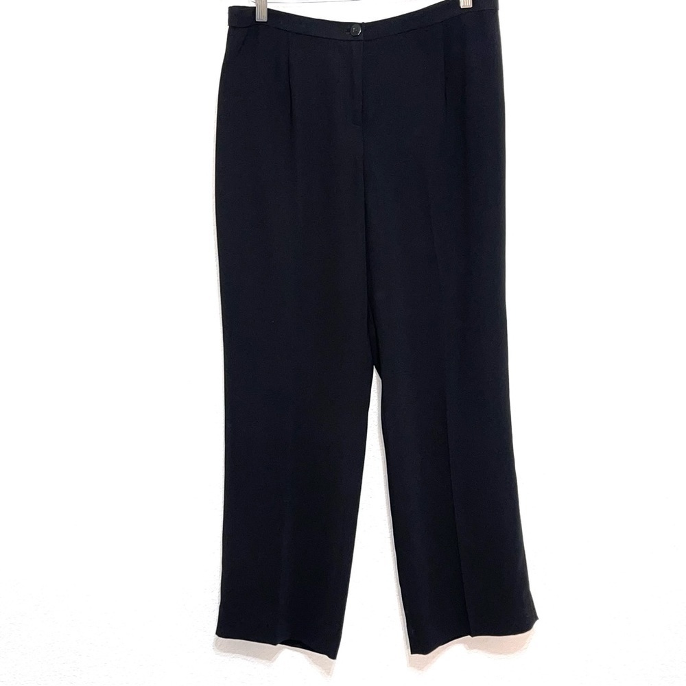 Pendleton Woman Black Straight Leg Casual Dress Pants Size Petite 12